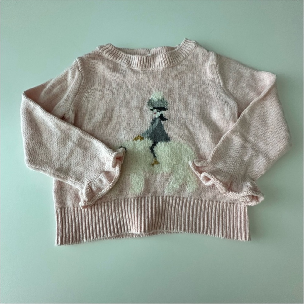 GAP Pink Polar Bear Knit Sweater 24M